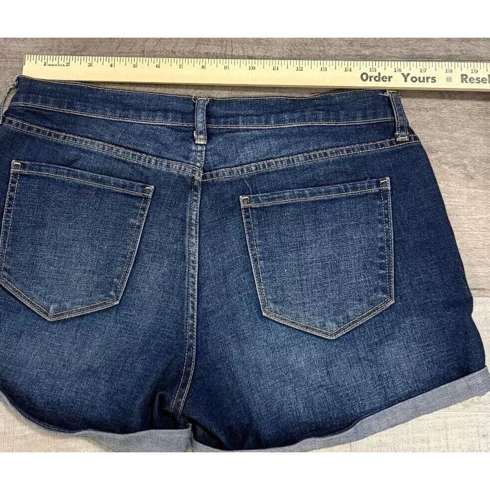 Old Navy The Boyfriend Shorts Womens 8 Blue Denim Dark Wash Faded Cuffed Comfort - Picture 8 of 9